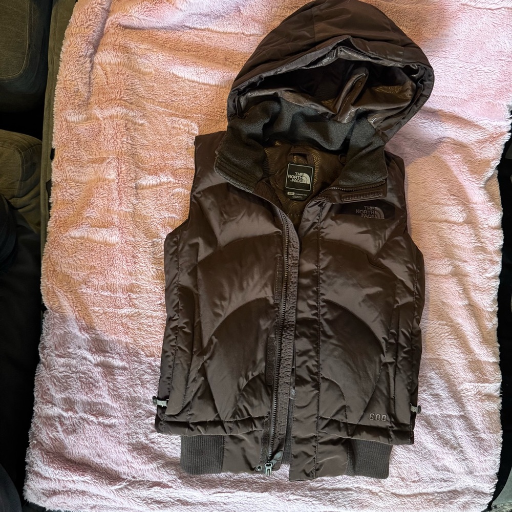 The North Face Brown Puffer Vest 600 sz S